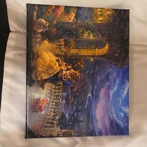 Thomas Kinkade studios Beauty and the beast dancing in the moonlight 8"x10"